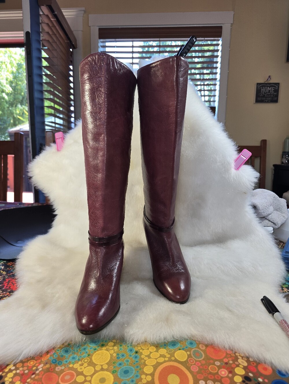 Harvard Square Burgundy Leather Equestrian Riding Boots - Women's - Picture 4 of 16